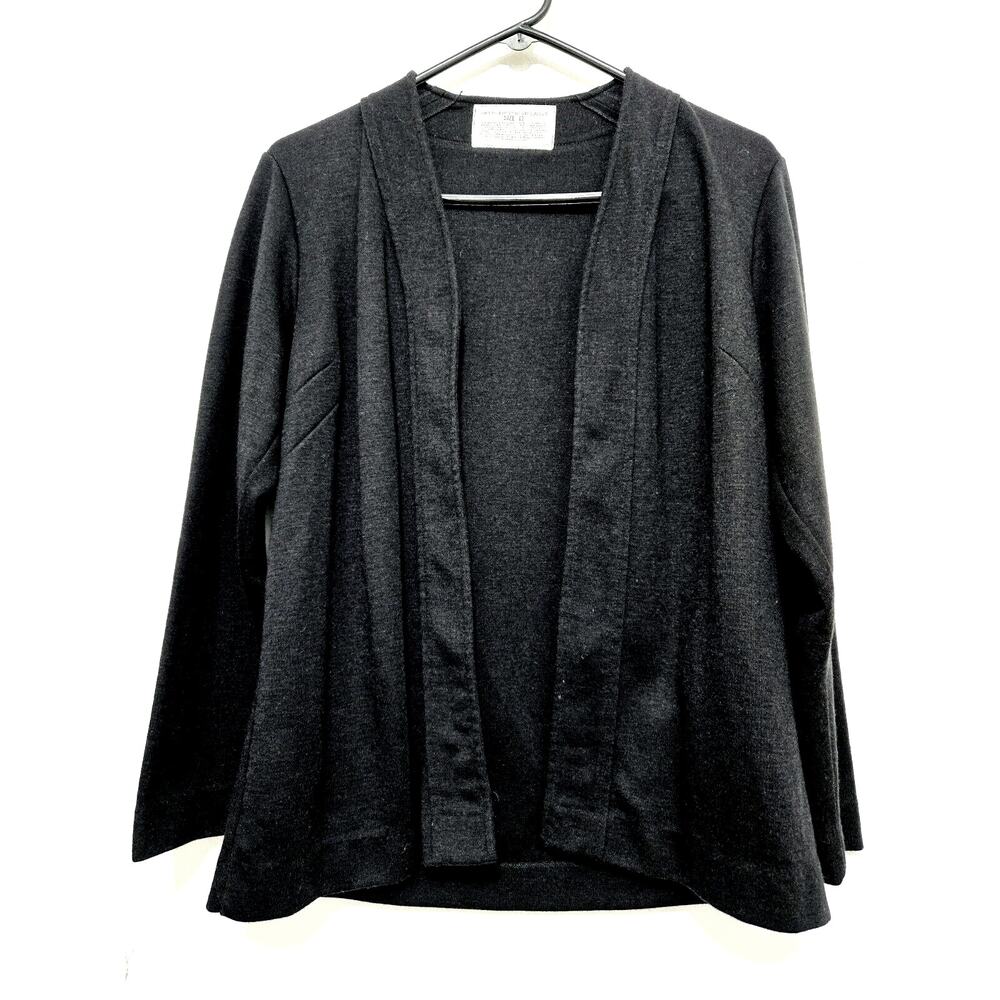 Women's Army Issue Open Front Cardigan by Imperial Knitting Black 435 Size‎ 12
